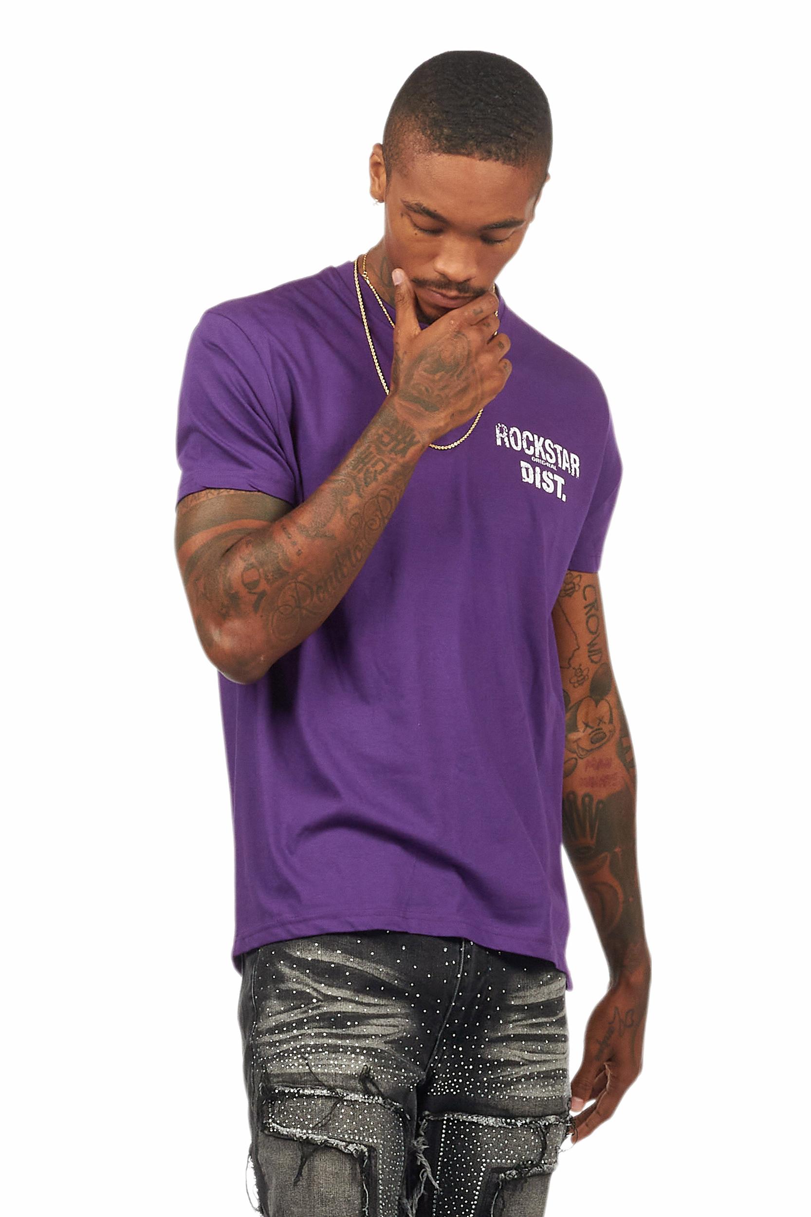 Lake Purple/White Graphic T-Shirt Male Product Image