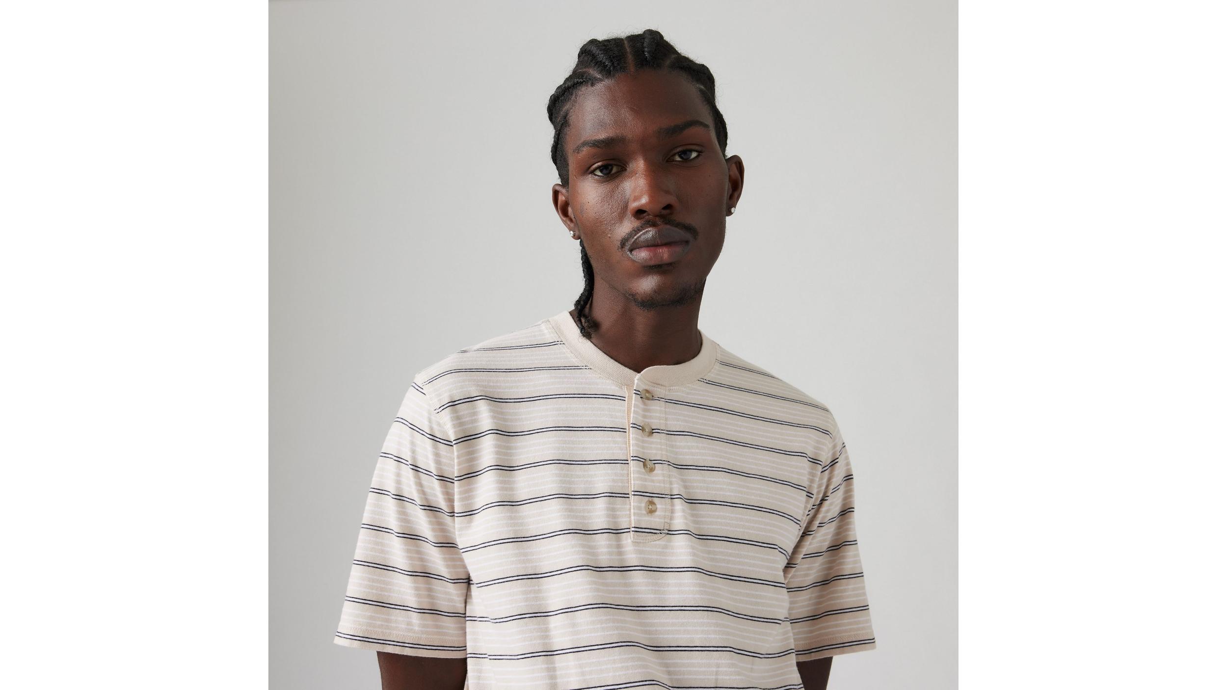 Short Sleeve Four Button Henley Product Image