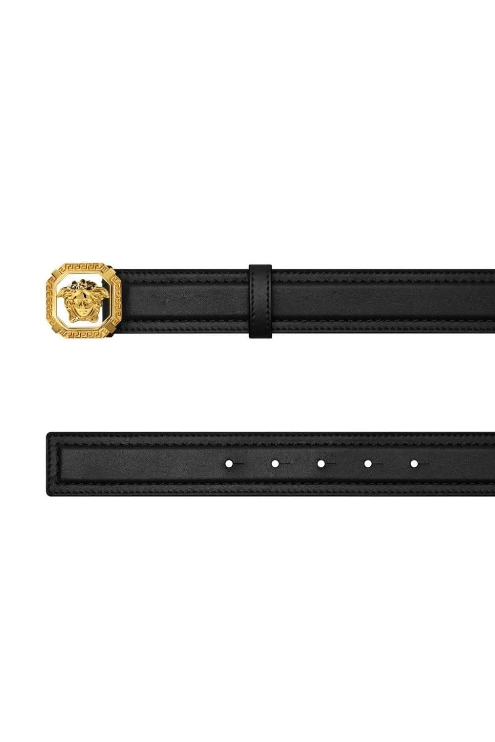 VERSACE La Medusa Leather Belt Man Belt Black Size 39.5 Calfskin Product Image