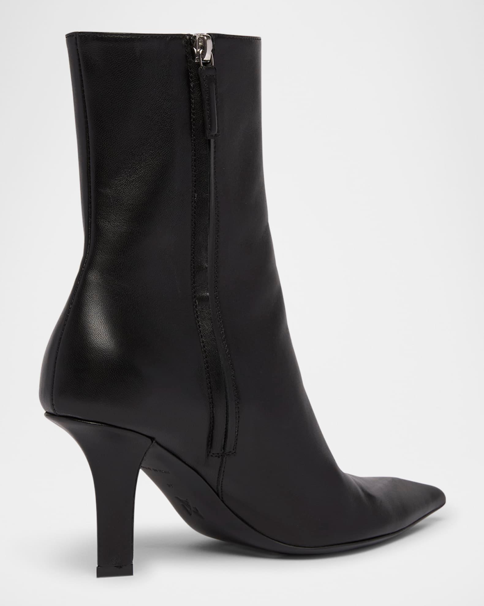Christine Leather Zip Ankle Booties Product Image