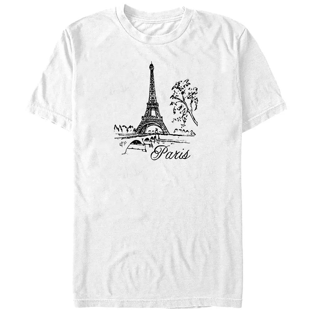 Big & Tall Eiffel Tower Drawing Paris Graphic Tee, Men's,  Product Image