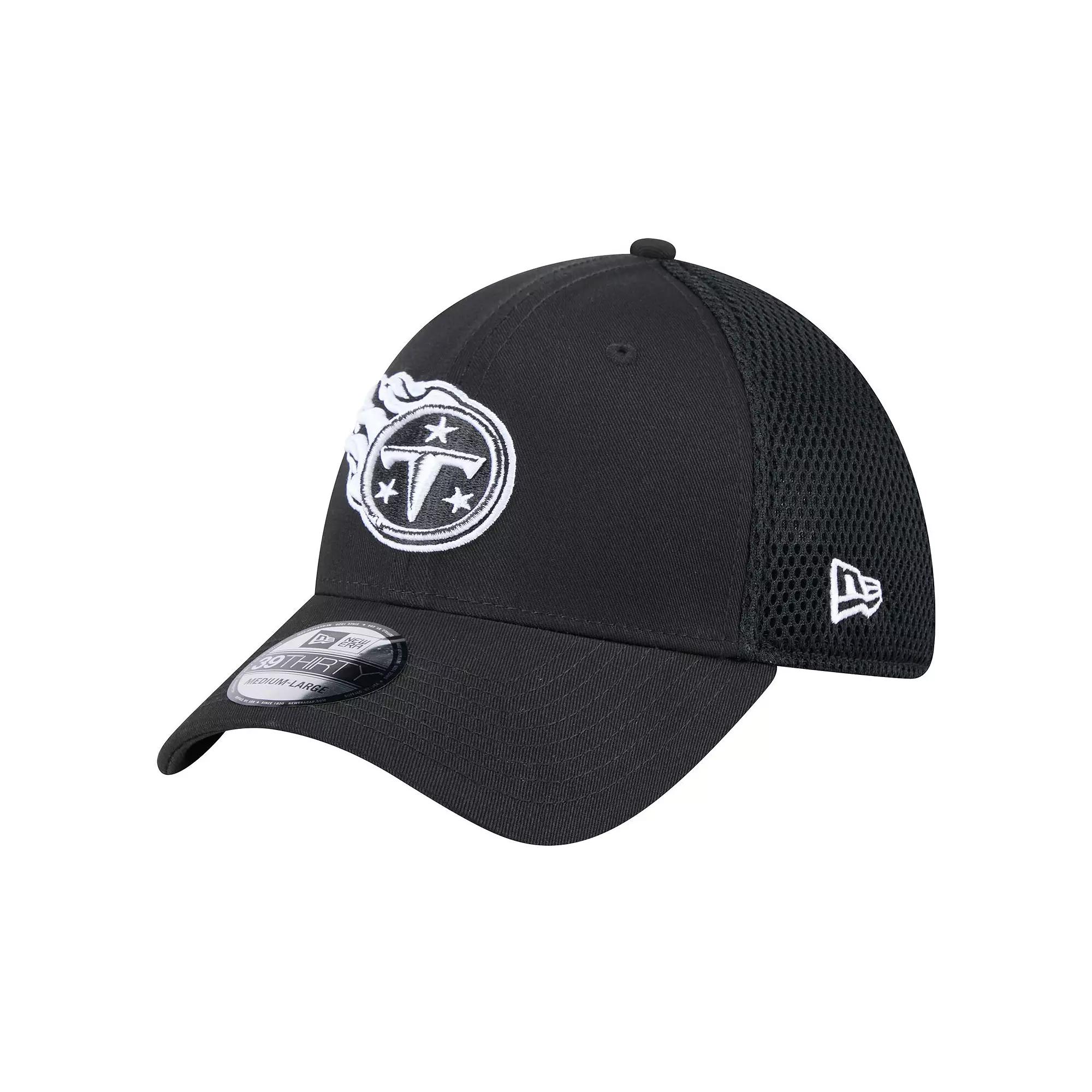Men's New Era Black Tennessee Titans Main Neo 39THIRTY Flex Hat,  Product Image