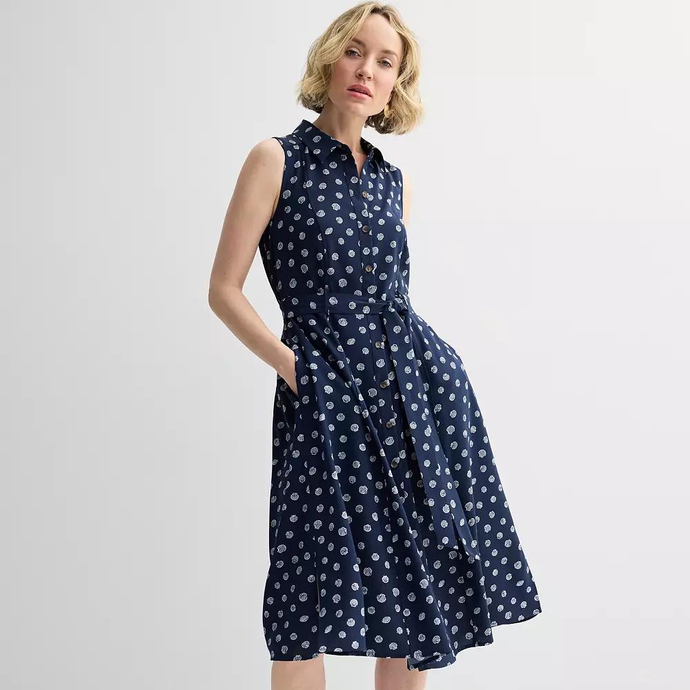 Women's Croft & Barrow® Y-Neck Shirtdress,  Product Image