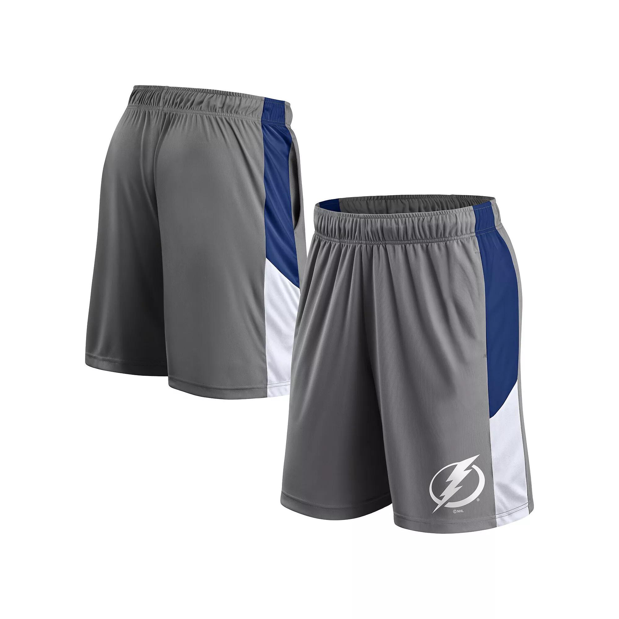 Men's Fanatics Gray Tampa Bay Lightning Primary Logo Shorts, Size: Small, Lgh Grey Product Image
