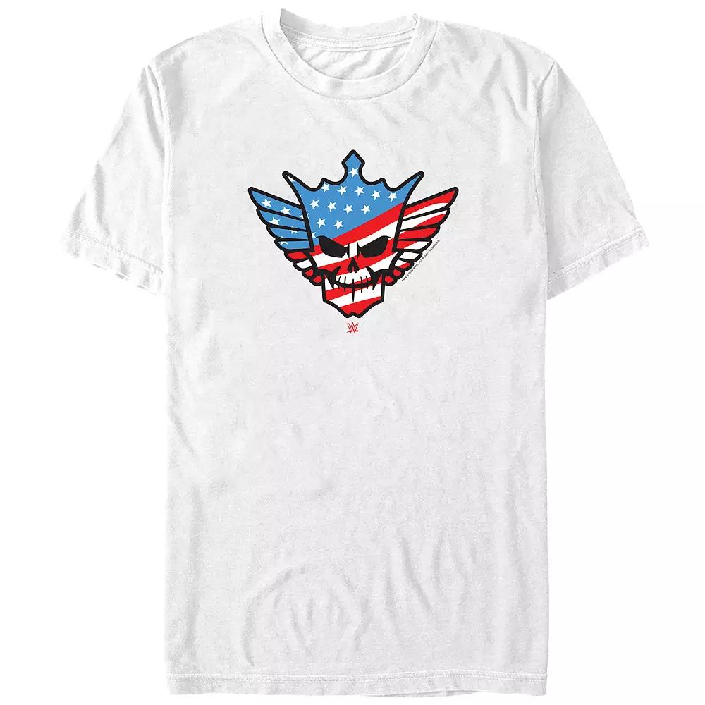 Big & Tall WWE Cody Rhodes USA Flag Print Skull Badge Graphic Tee, Men's,  Product Image