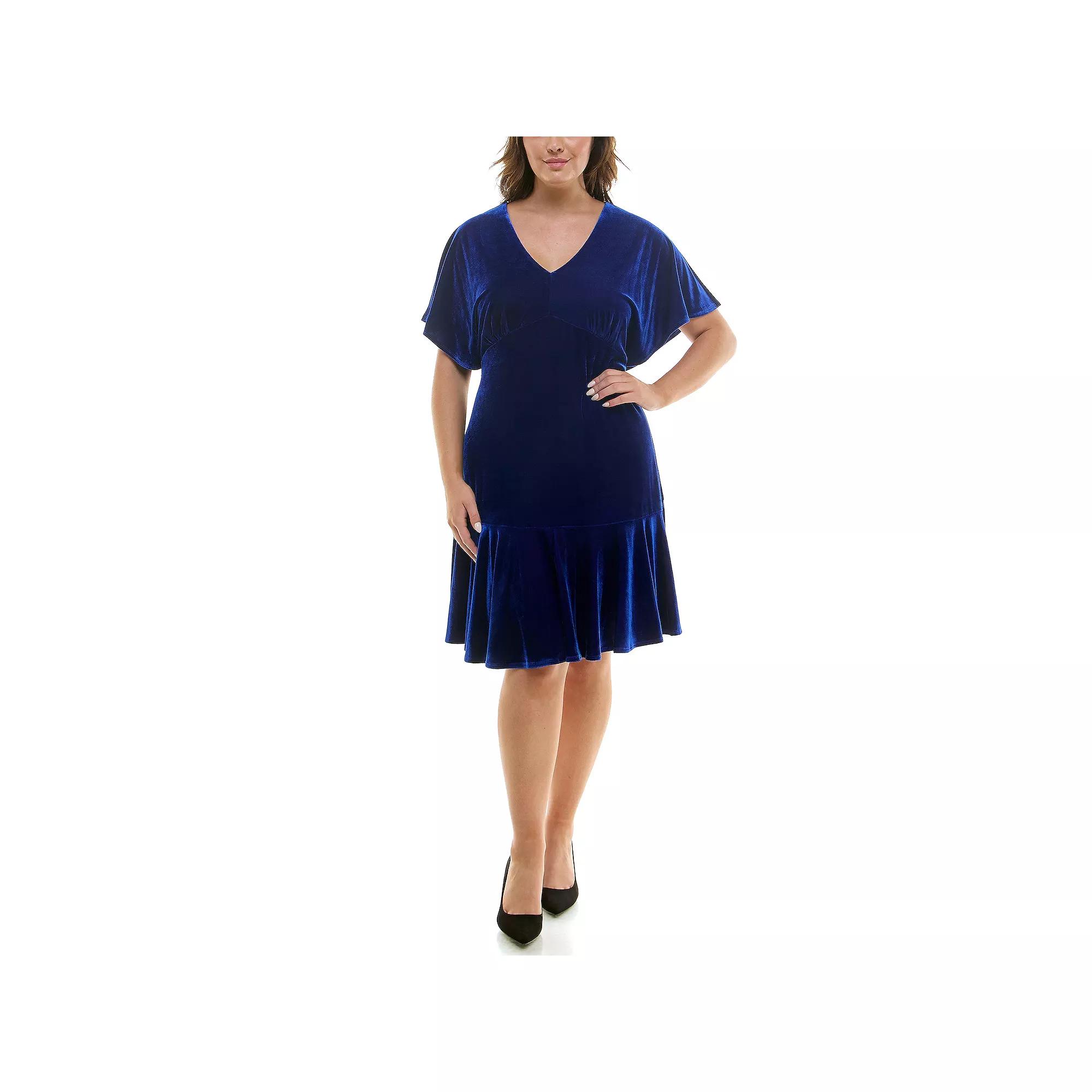 Plus Size Taylor Velvet Dolman Sleeve Dress, Women's, Size: 16 - Regular, Tanzanite Product Image