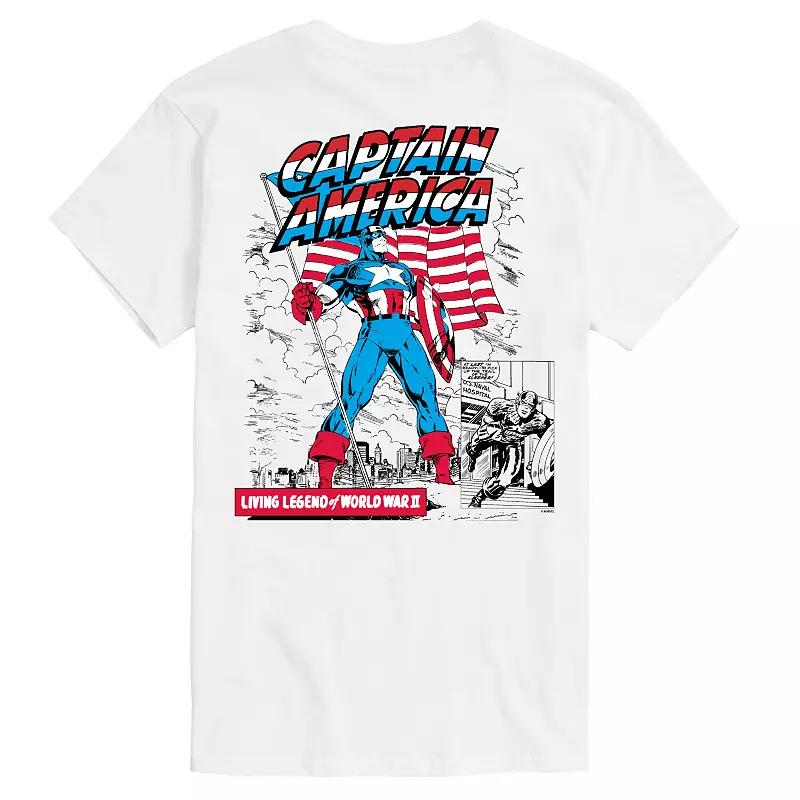 Big & Tall Captain America Flag Comic Retro Graphic Tee, Men's,  Product Image