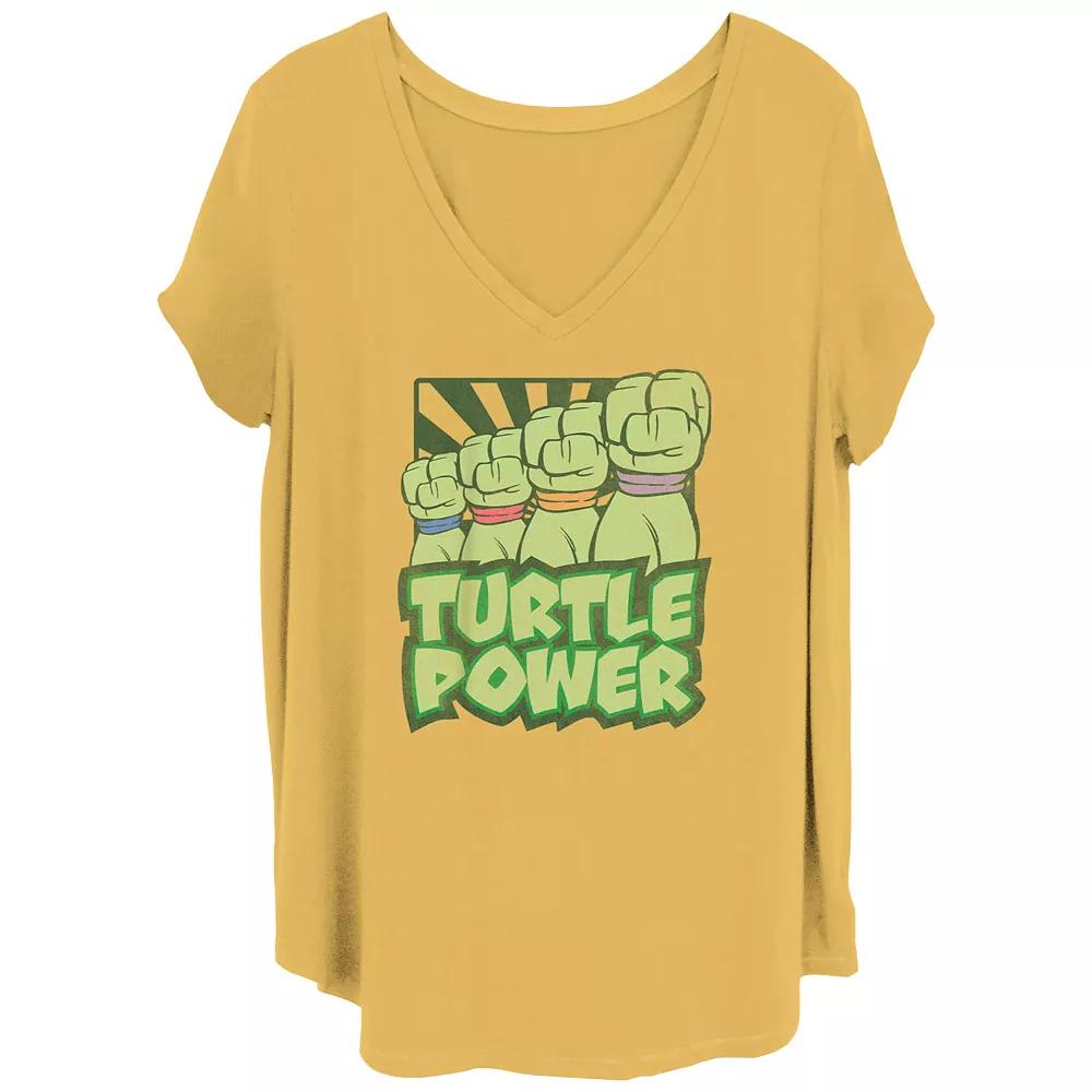 Juniors' Plus Size Teenage Mutant Ninja Turtles Power Graphic Tee, Women's, Size: 3XL, Brown Product Image