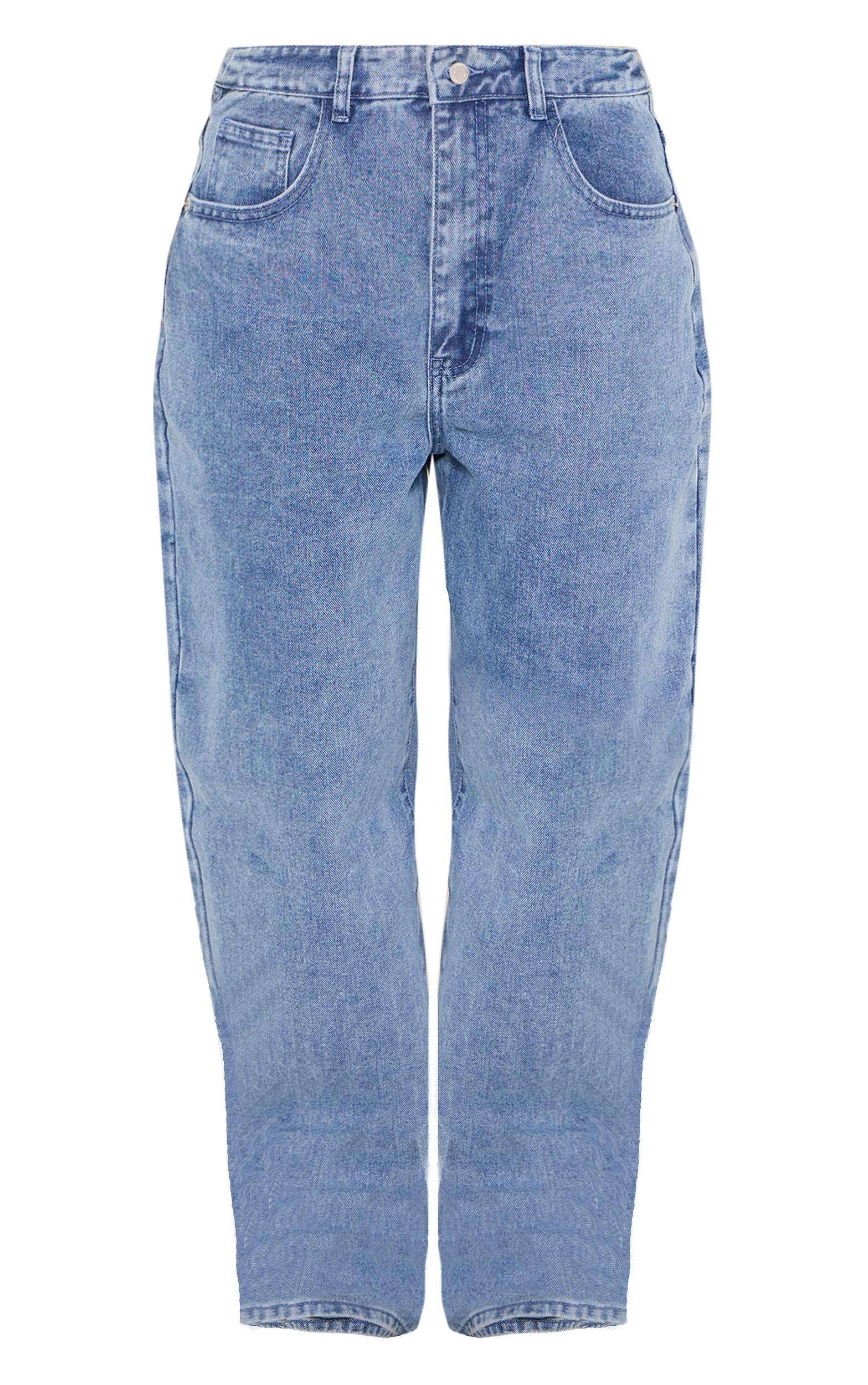 Vintage Mid Wash Dipped Back Waistband Boyfriend Jeans Product Image