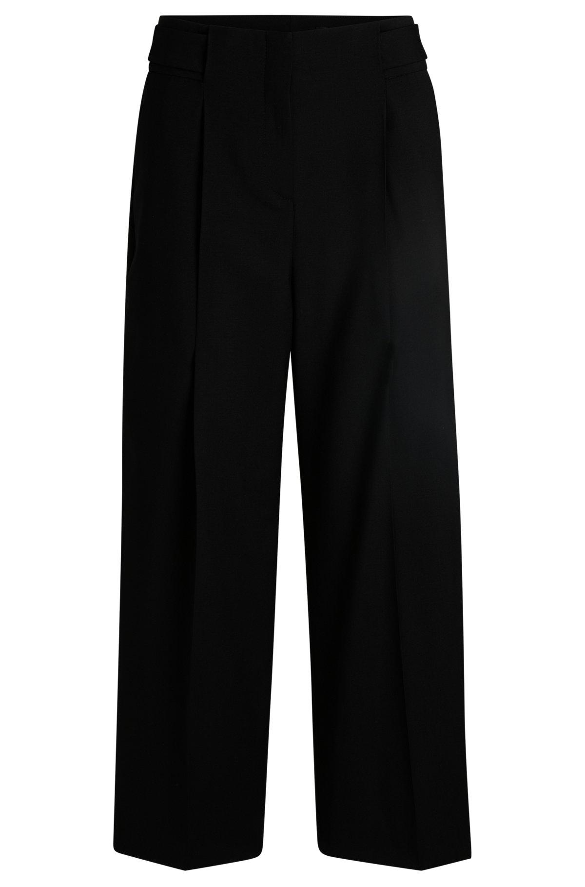 Regular-fit high-waisted trousers in wool Product Image
