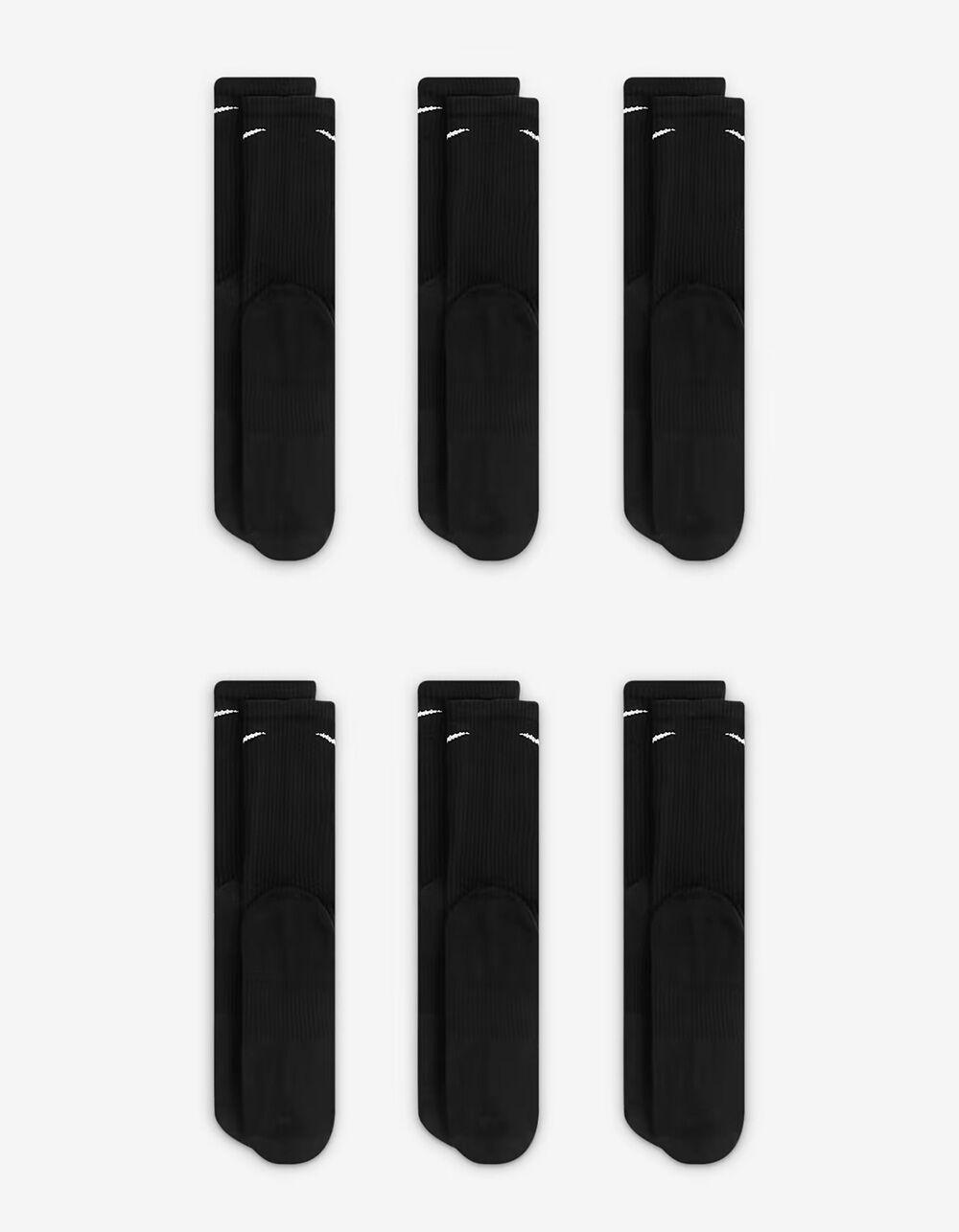 NIKE Everyday Plus Cushioned 6 Pack Crew Socks - BLACK Product Image
