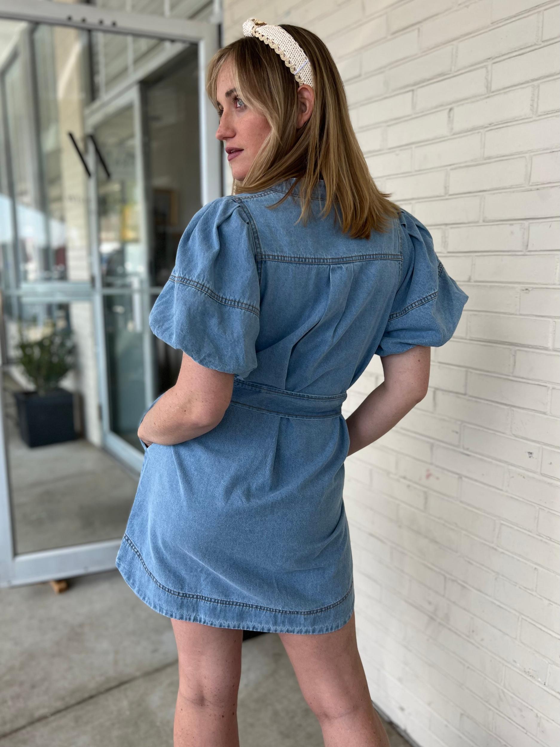 Francesca Denim Mini Dress Product Image
