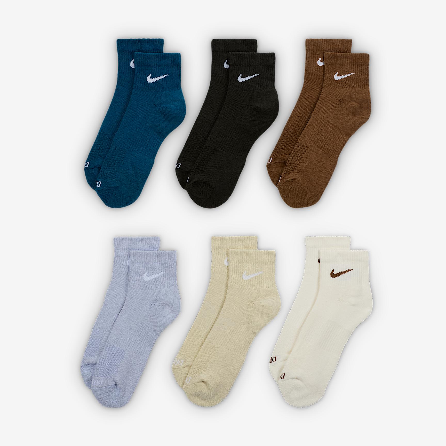 Nike Mens Everyday Plus Cushioned Training Ankle Socks (6 Pairs) | SX6899-970 Product Image