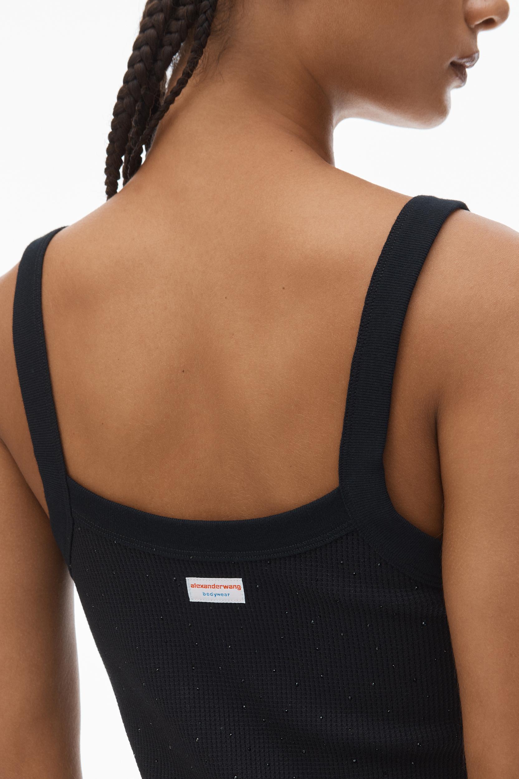 Crysal Hotfix Cami Dress In Waffle Knit Product Image