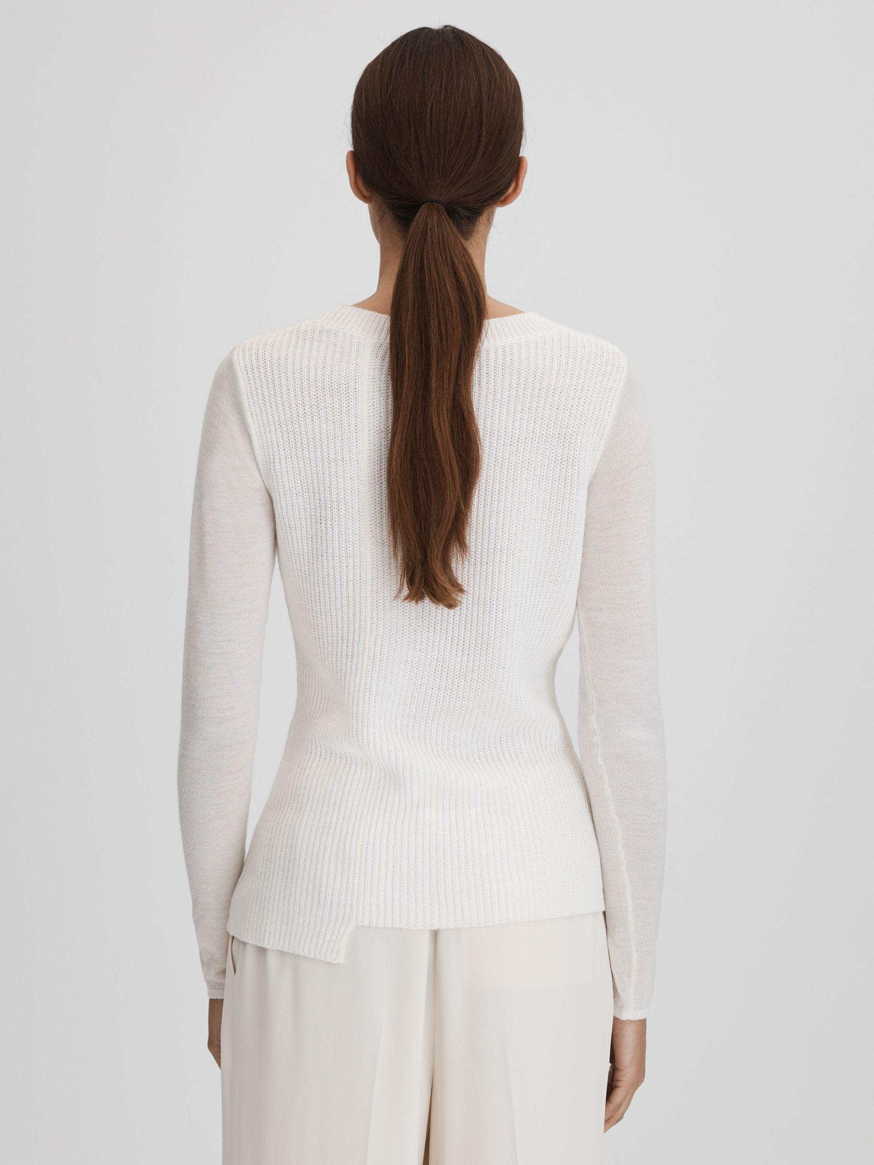 Knitted Crew Neck Top in Ivory Product Image