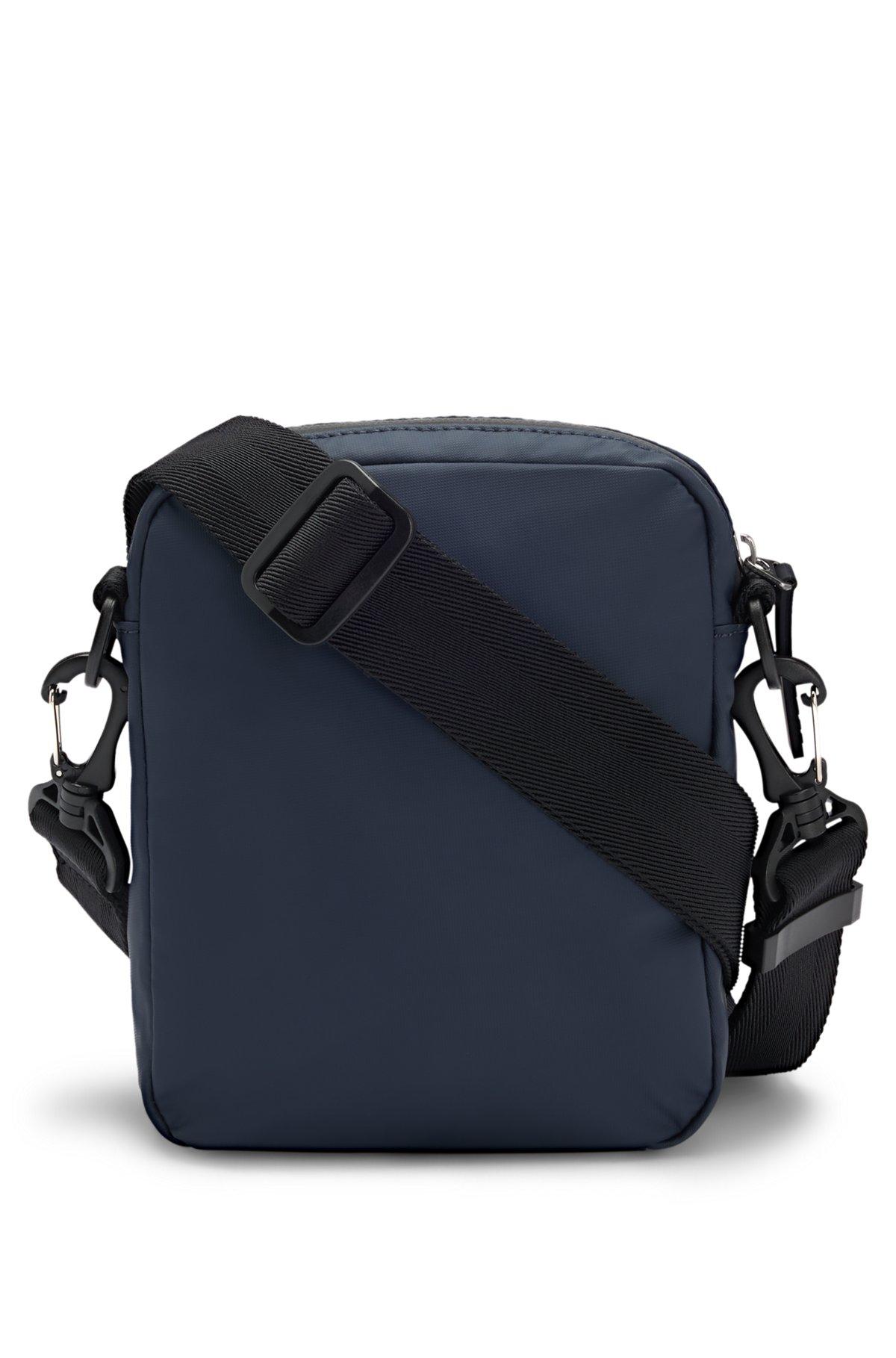 Faux-leather reporter bag with tonal logo Product Image