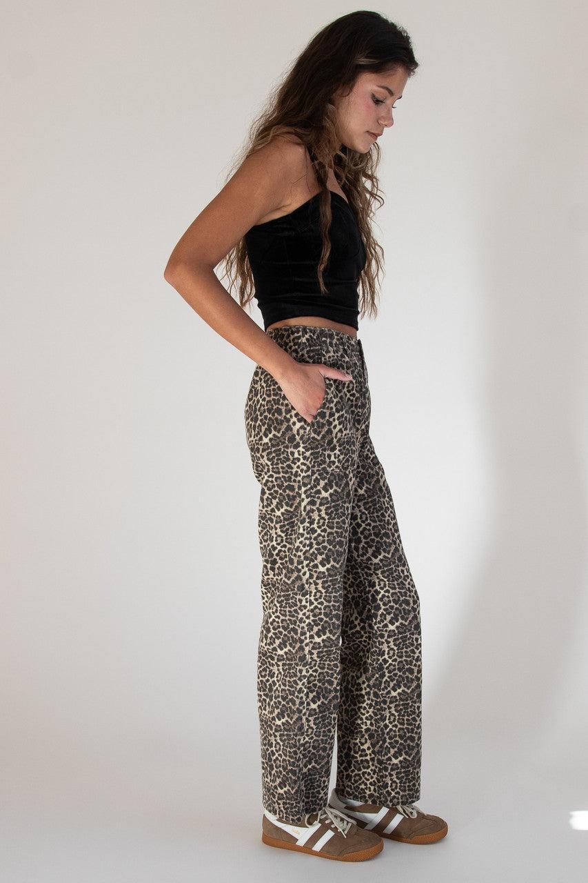 Leopard Print Jeans Product Image