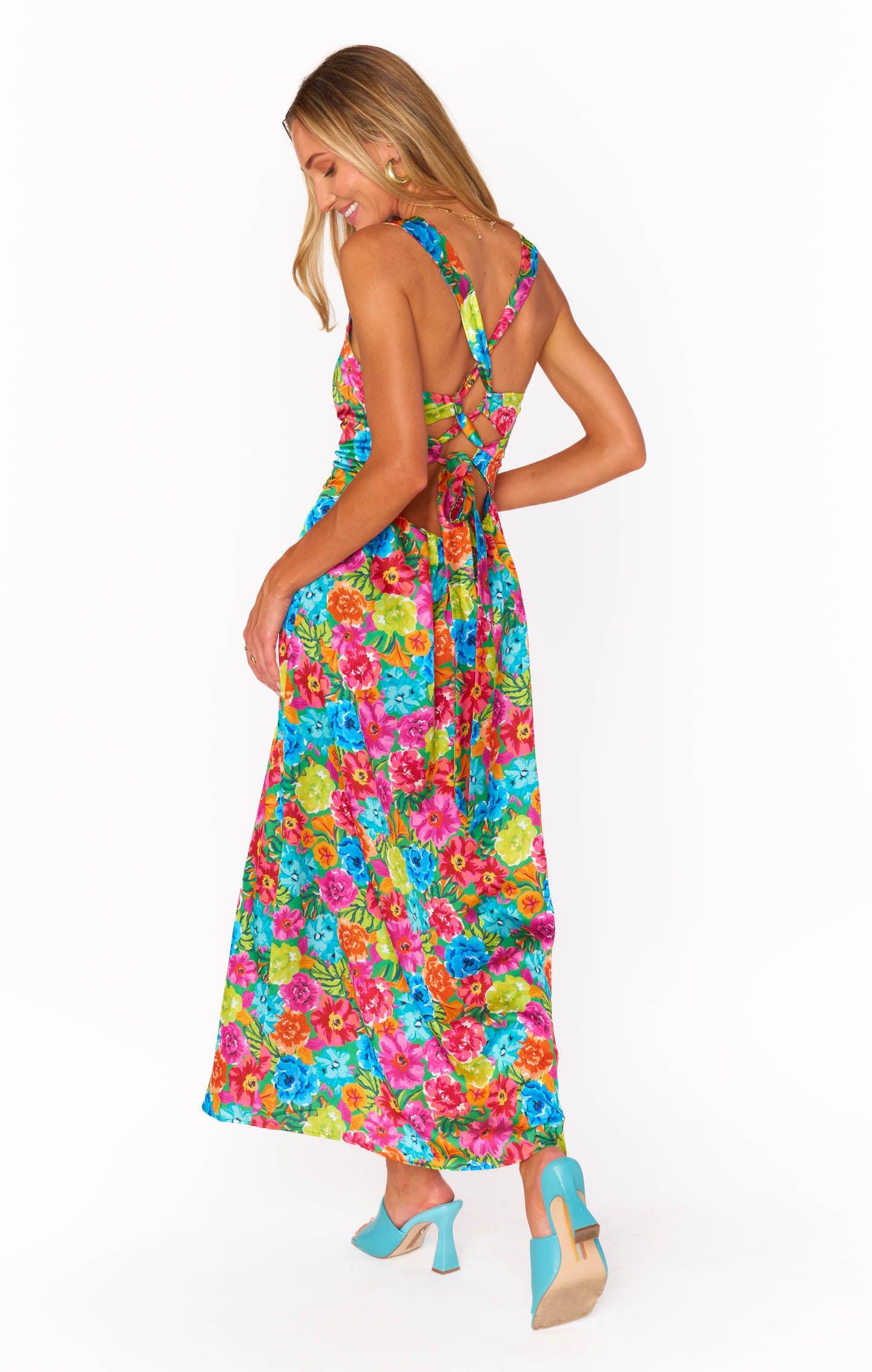 Mina Midi Dress ~ Bright Floral Soiree Product Image