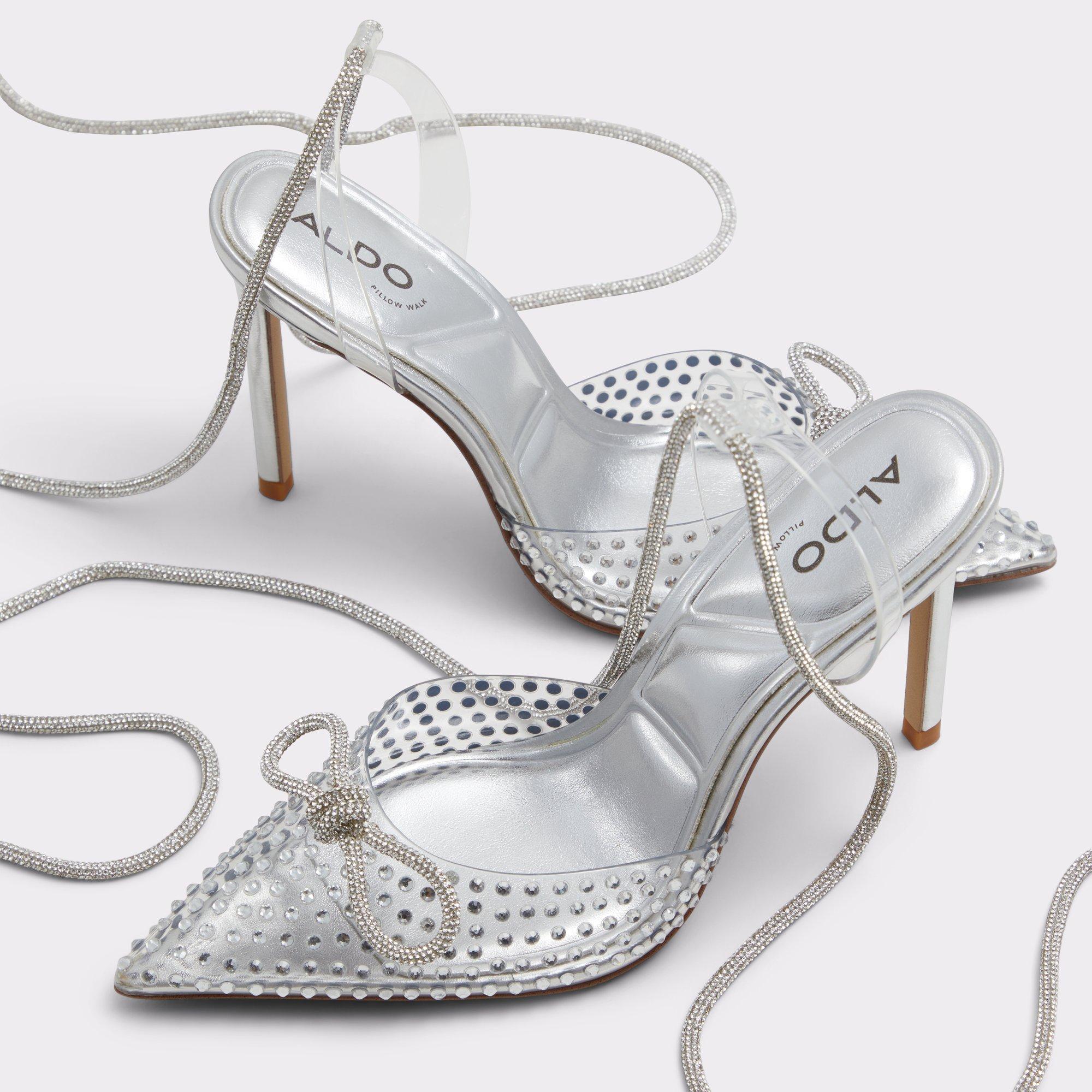 Tenzin Silver Women's Strappy Heels | ALDO US Product Image