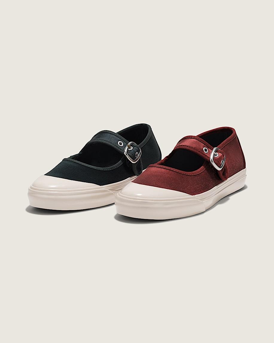 Premium Mary Jane Lo Pro Satin Shoe in Jet Set Black| Vans US Product Image