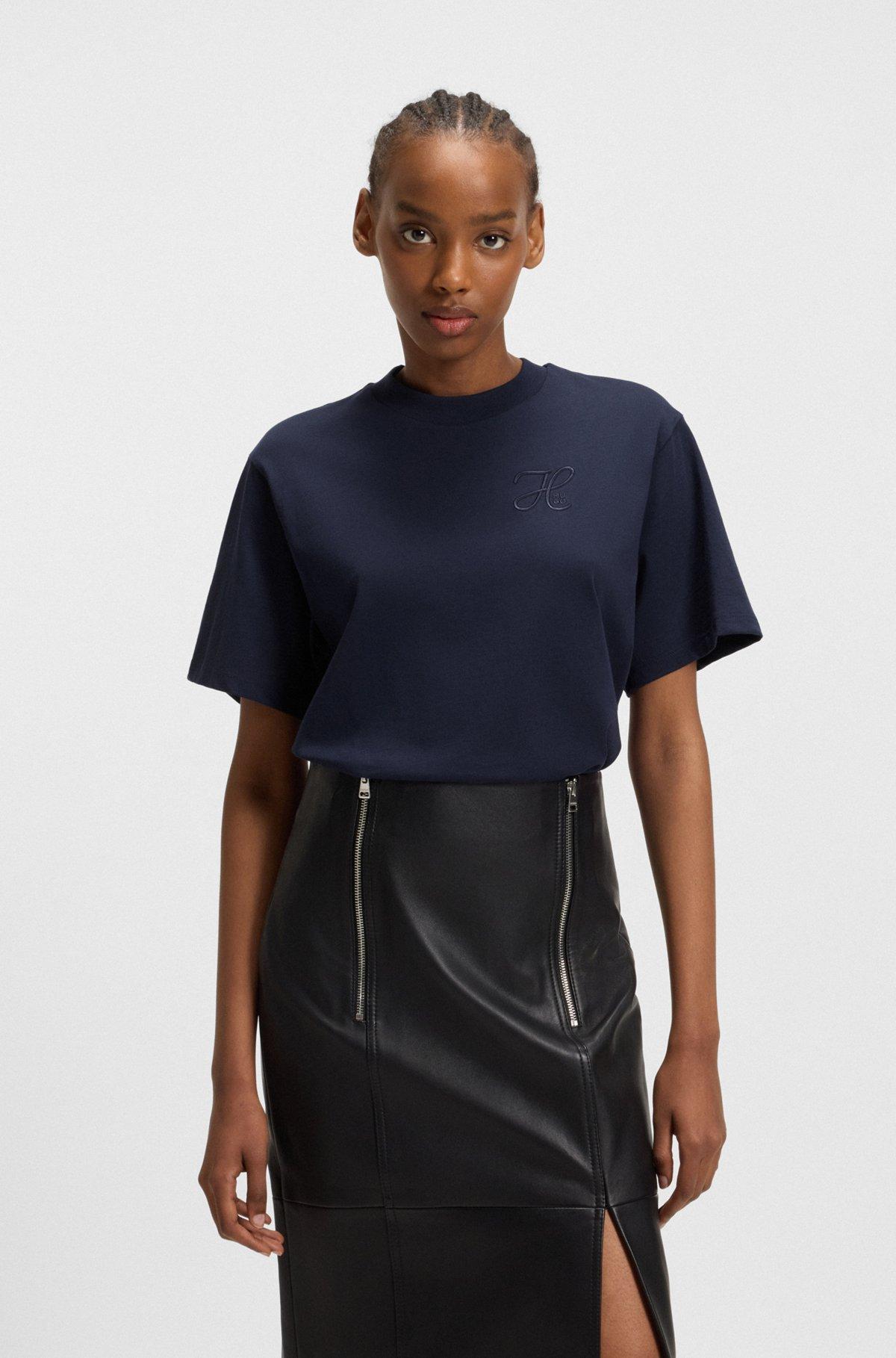 Theory Bron Cotton Polo in Baby Blue Product Image