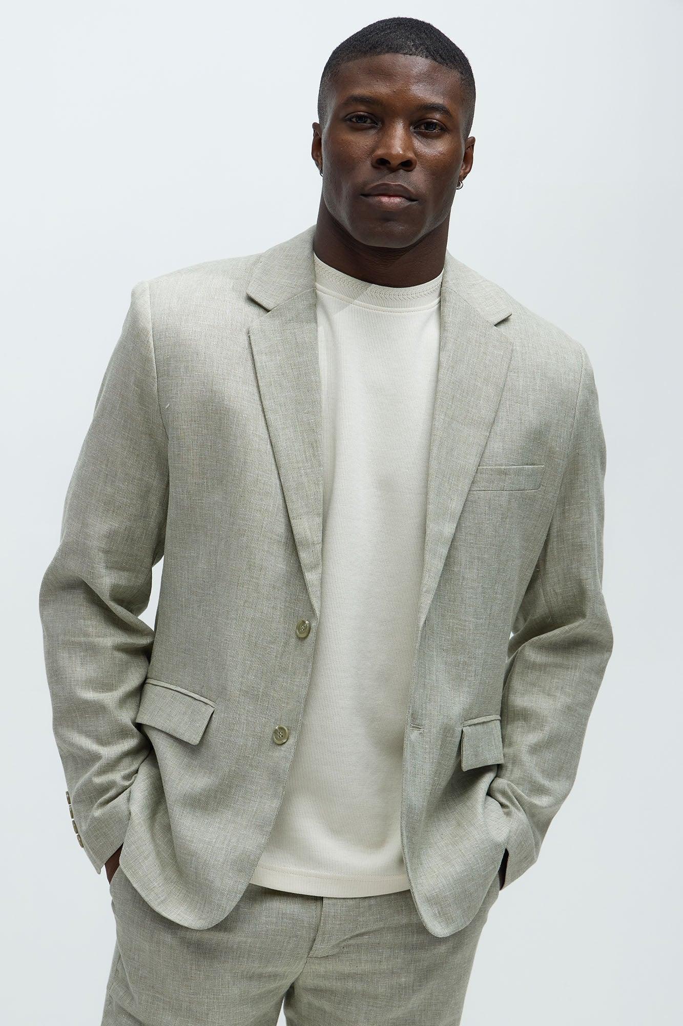 Bahamas Linen Suit Jacket - Green Product Image