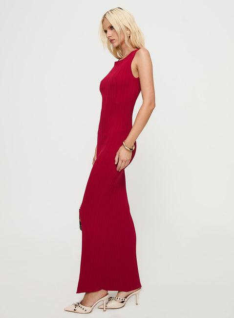 Mayok Maxi Dress Burgundy Product Image