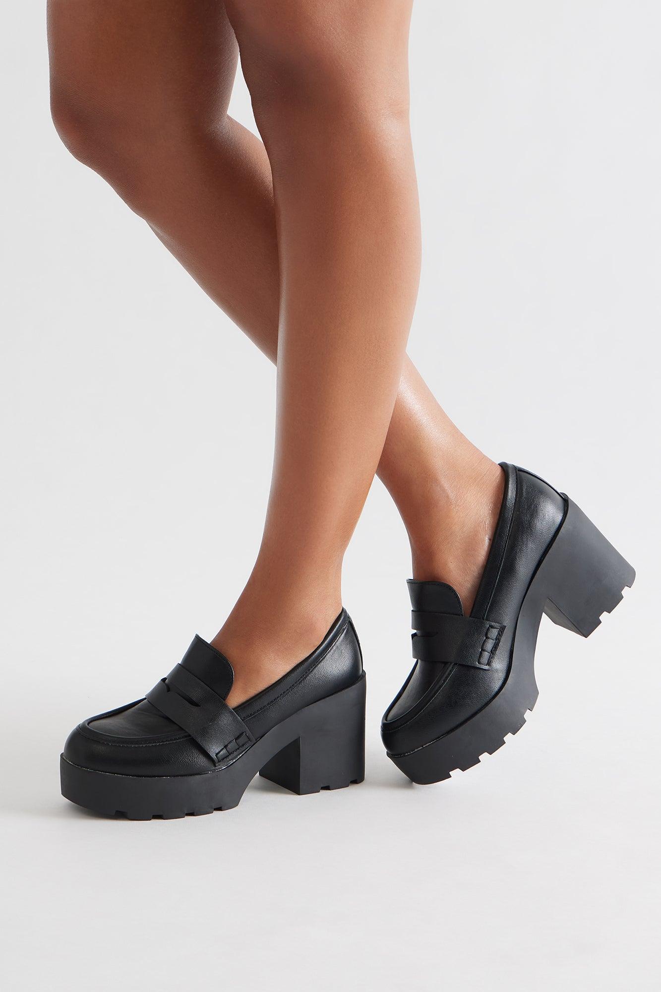 Penn Platform Loafers - Black Female Product Image