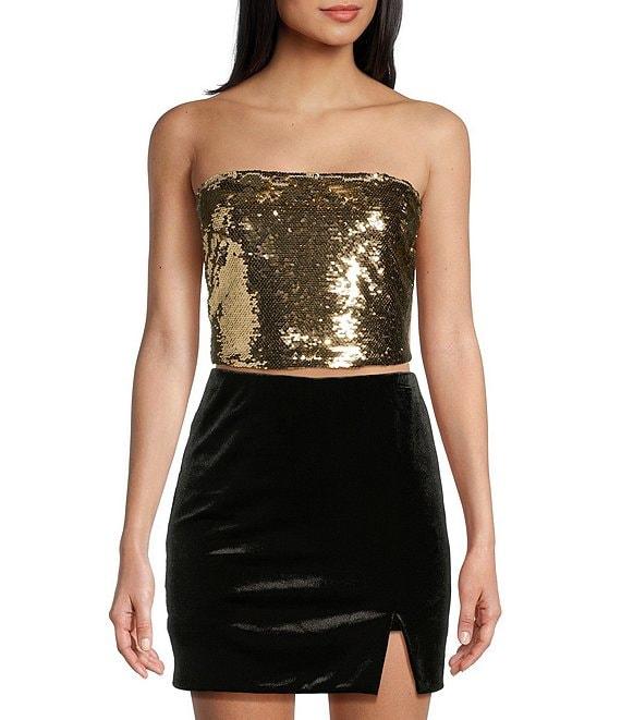 GB Woven Sequin Coordinating Tube Top Product Image