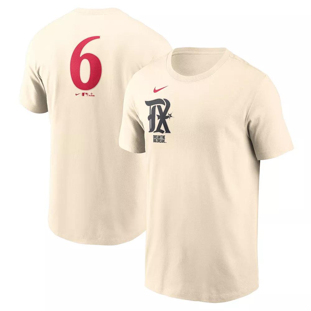 Men's Nike Josh Jung Natural Texas Rangers 2025 City Connect Fuse Name & Number T-Shirt,  Product Image