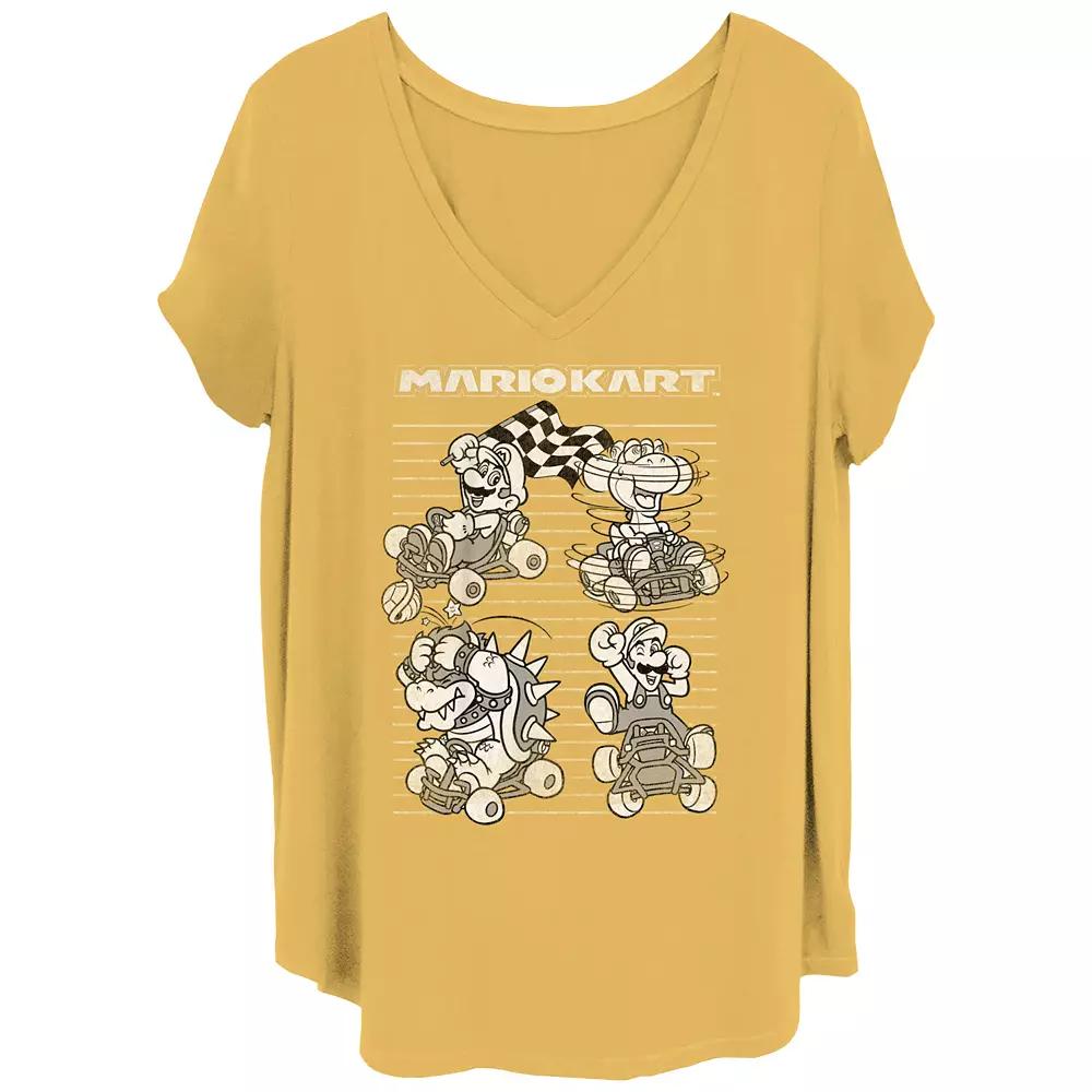 Juniors' Plus Size Mario Kart Classic Racers Graphic Tee, Women's, Size: 4XL, Brown Product Image
