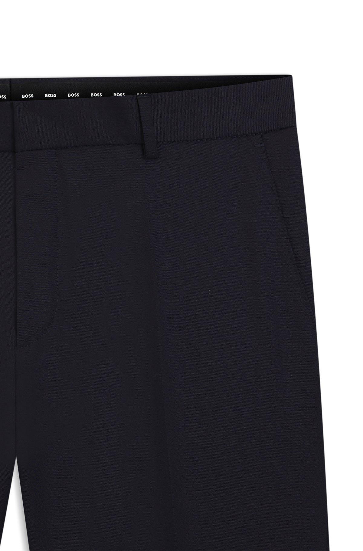 BOSS - Extra-slim-fit pants in virgin-wool serge - Dark Blue Product Image