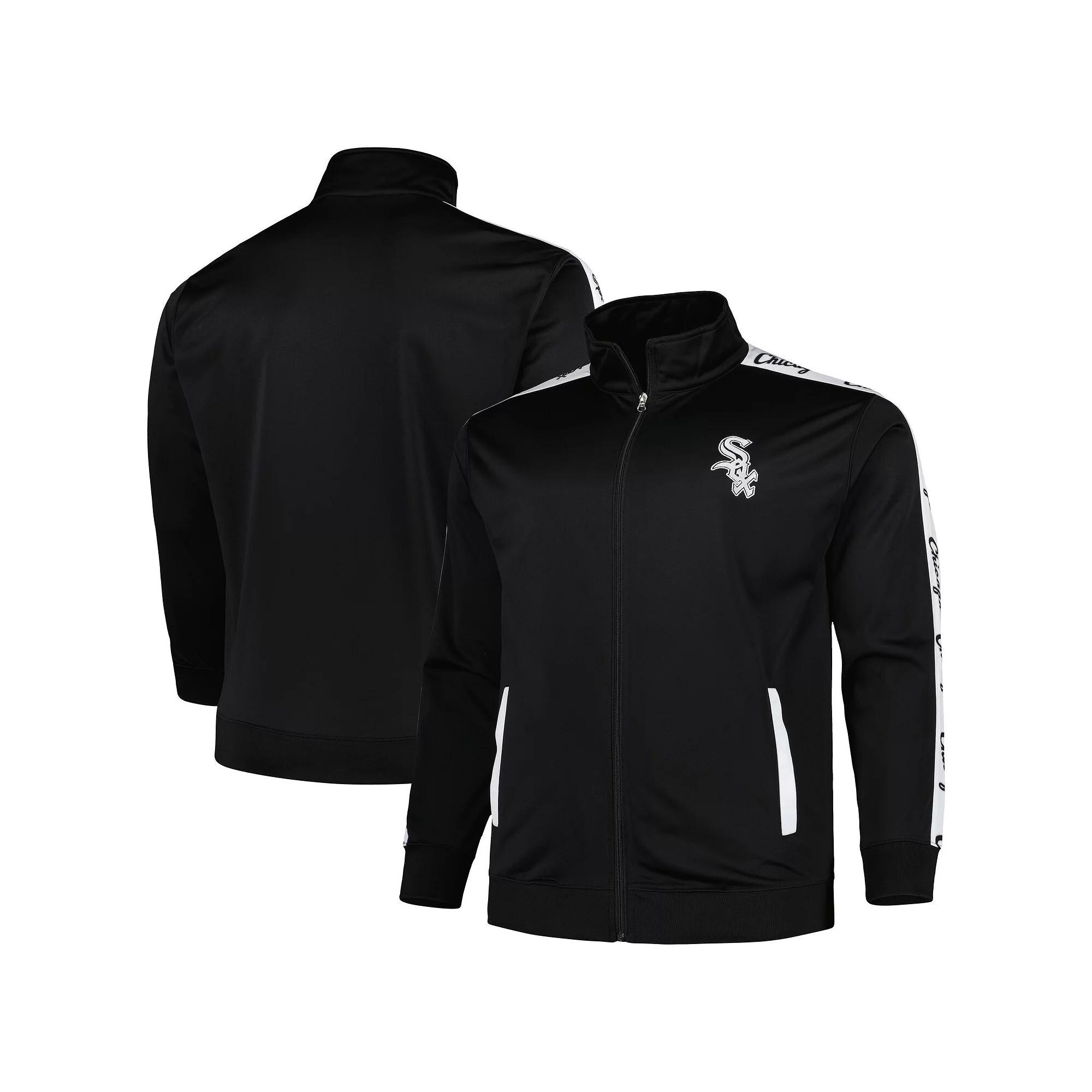 Men's Black Chicago White Sox Big & Tall Tricot Track Full-Zip Jacket, Size: 3XLT Product Image