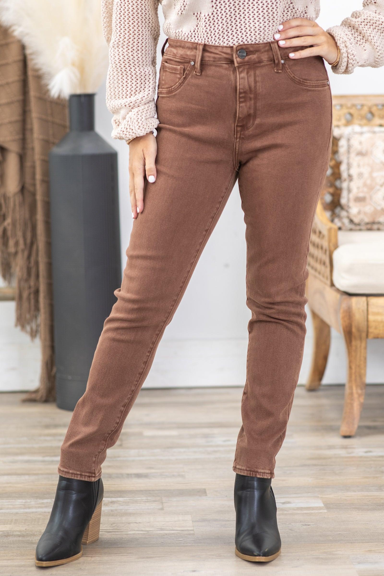 Risen Espresso High Rise Skinny Pants Product Image