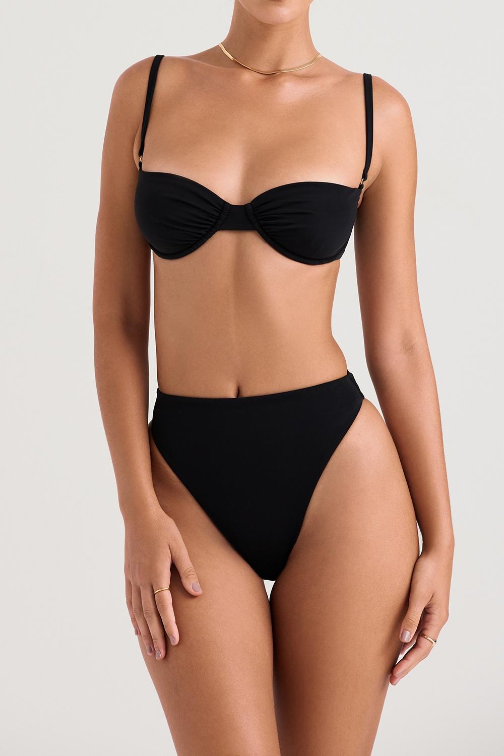Mykonos  black high waist bikini bottom Product Image