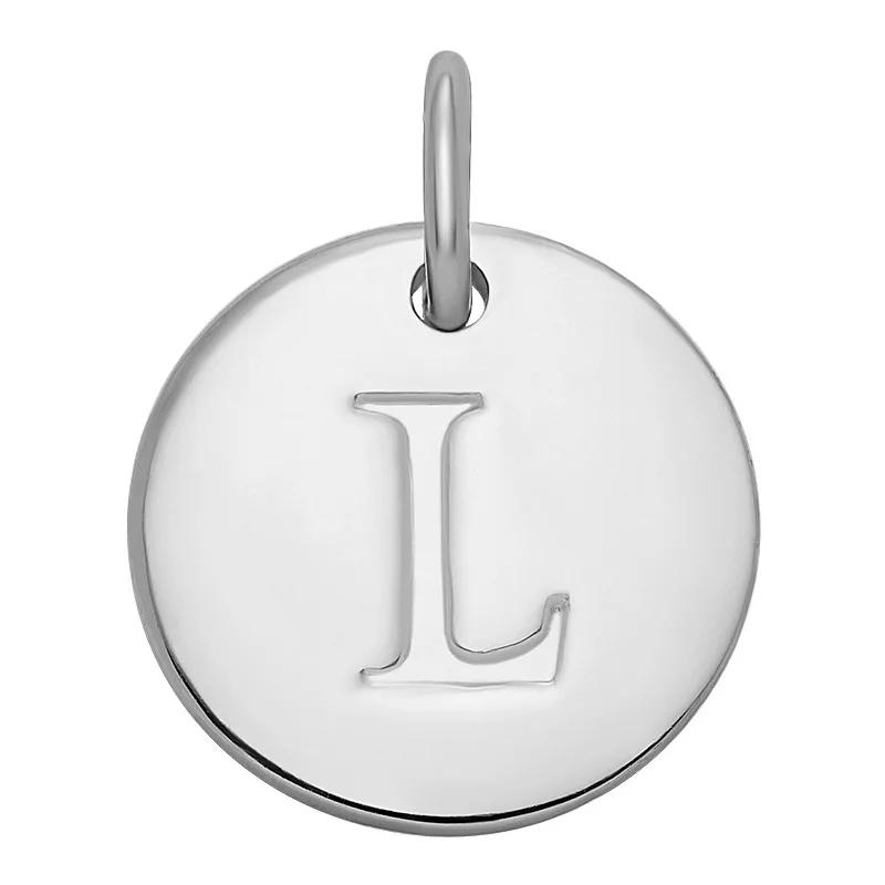 PRIMROSE Sterling Silver Letter Disc Charm, Women's, Sterling Silver F Product Image