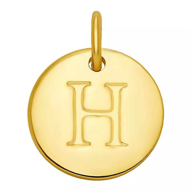 PRIMROSE 18k Gold Over Sterling Silver Letter Disc Charm, Women's, Gold Over Sterling D Product Image