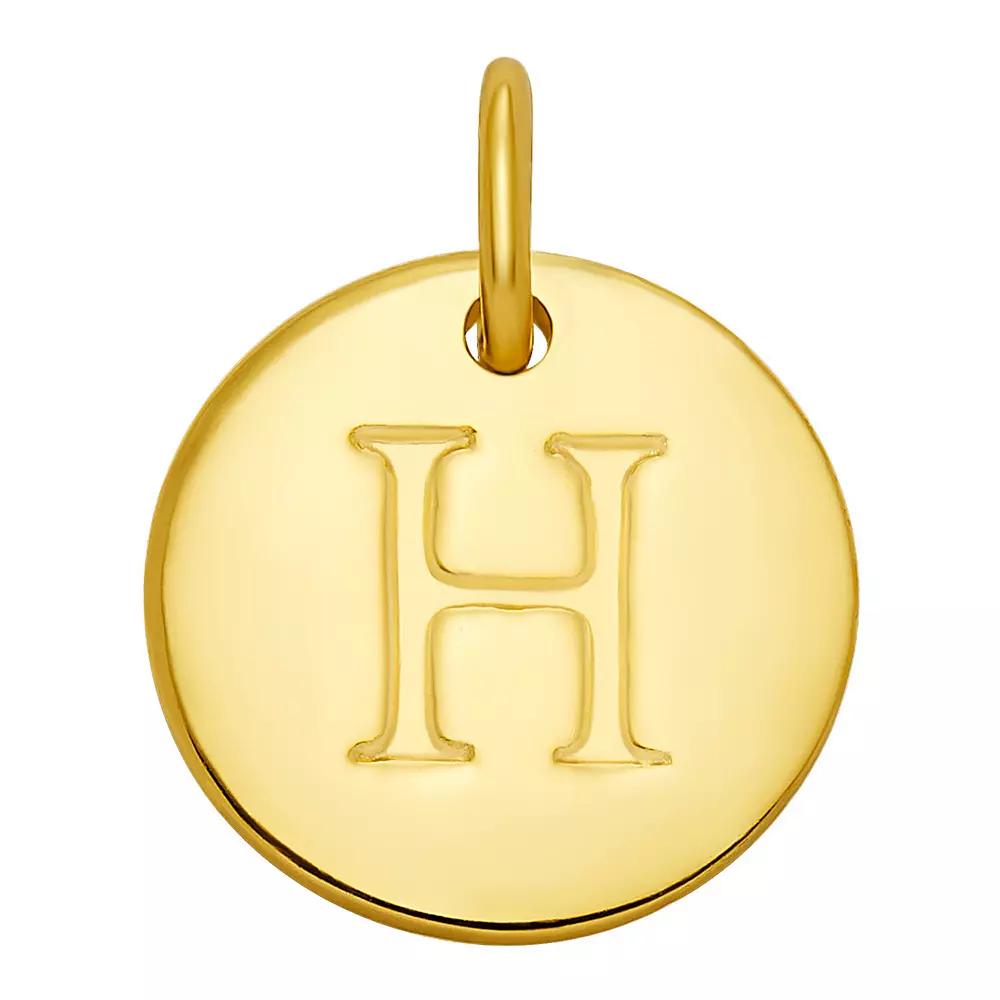 PRIMROSE 18k Gold Over Sterling Silver Letter Disc Charm, Women's, Gold Over Sterling D Product Image