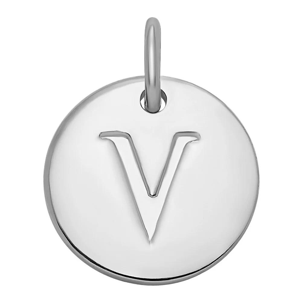 PRIMROSE Sterling Silver Letter Disc Charm, Women's, Sterling Silver F Product Image