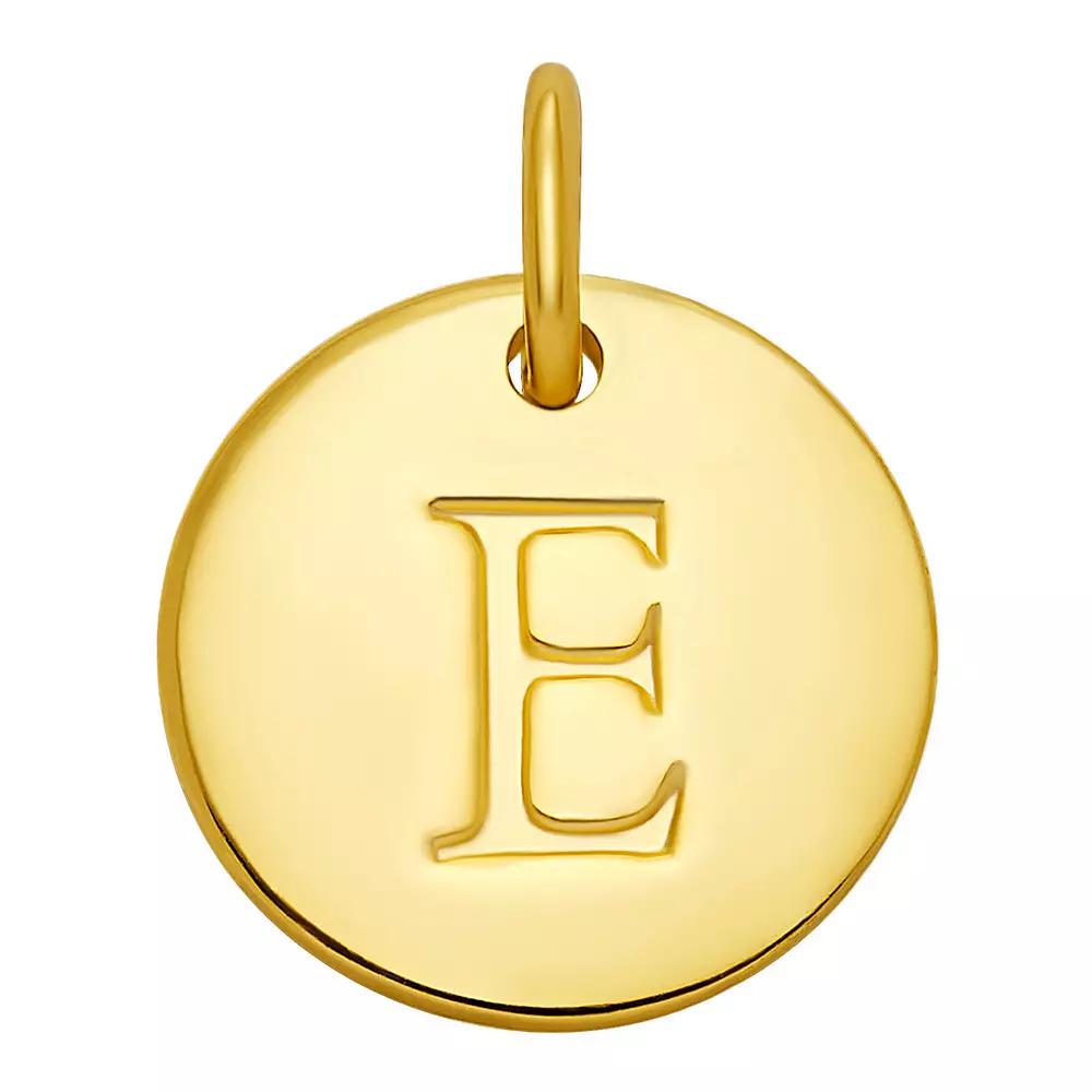 PRIMROSE 18k Gold Over Sterling Silver Letter Disc Charm, Women's, Gold Over Sterling D Product Image