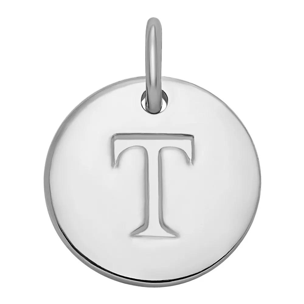 PRIMROSE Sterling Silver Letter Disc Charm, Women's, Sterling Silver F Product Image