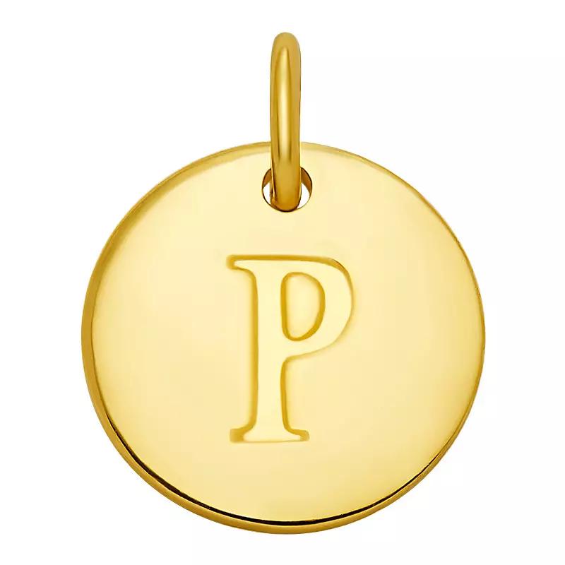PRIMROSE 18k Gold Over Sterling Silver Letter Disc Charm, Women's, Gold Over Sterling D Product Image