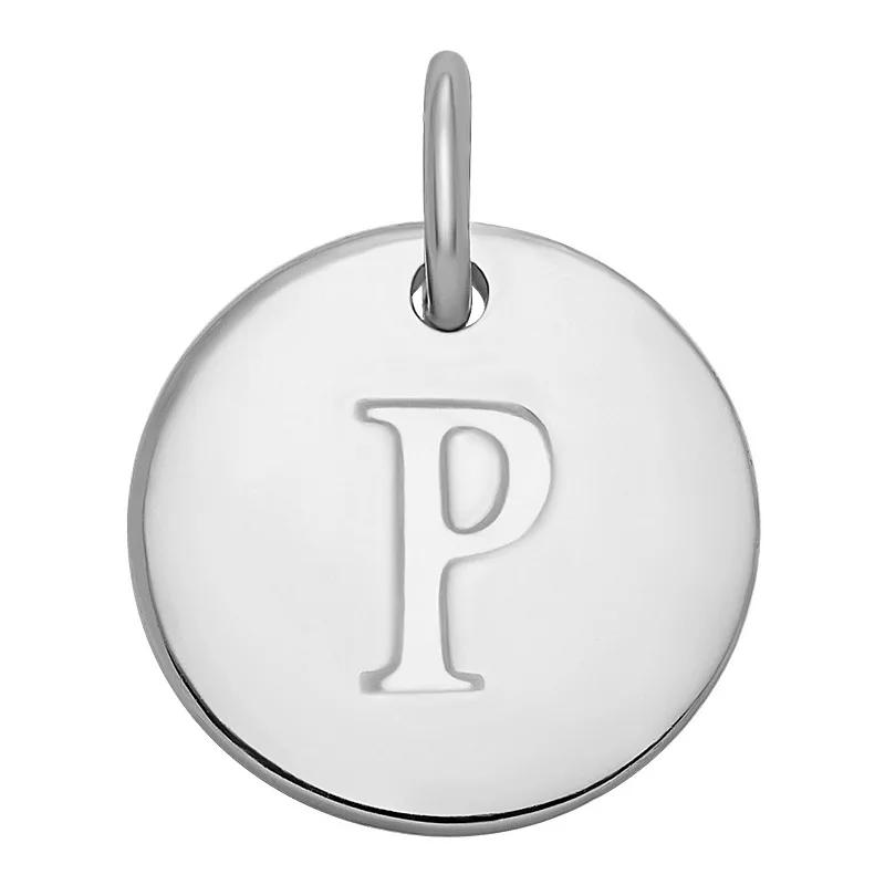 PRIMROSE Sterling Silver Letter Disc Charm, Women's, Sterling Silver F Product Image