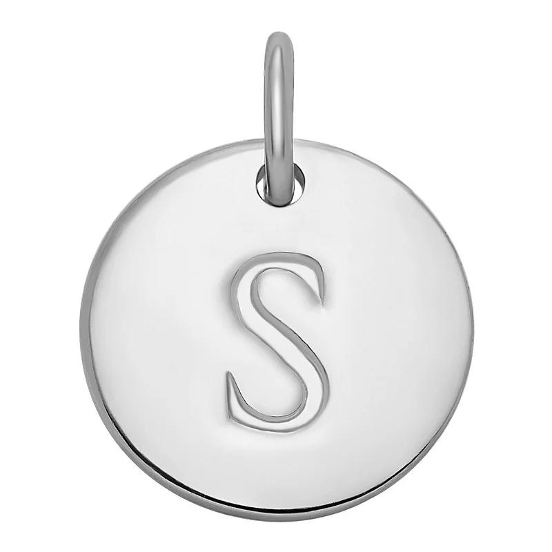 PRIMROSE Sterling Silver Letter Disc Charm, Women's, Sterling Silver F Product Image