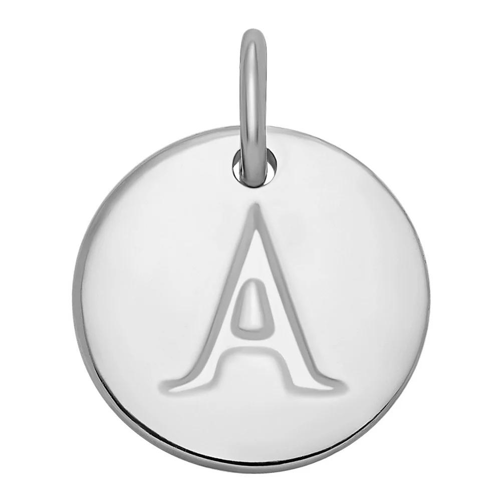 PRIMROSE Sterling Silver Letter Disc Charm, Women's, Sterling Silver F Product Image