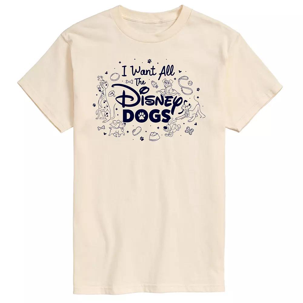 Disney Men's I Want All The Disney Dogs Graphic Tee,  Product Image