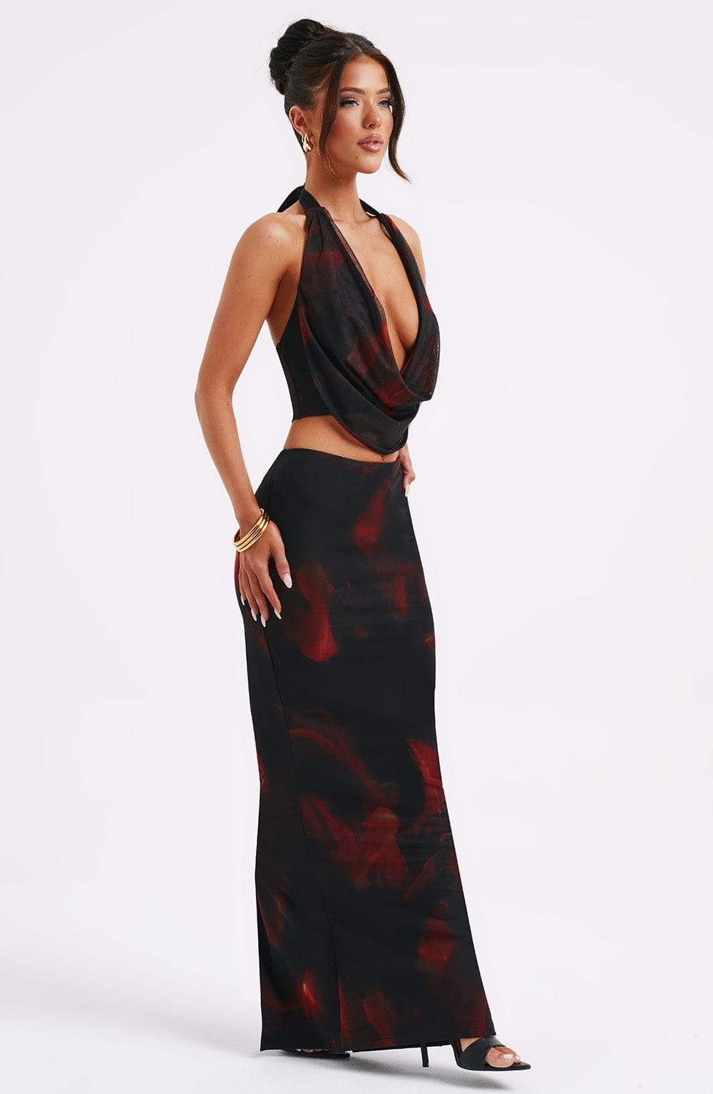 Chrishelle Maxi Skirt - Fire Print Product Image