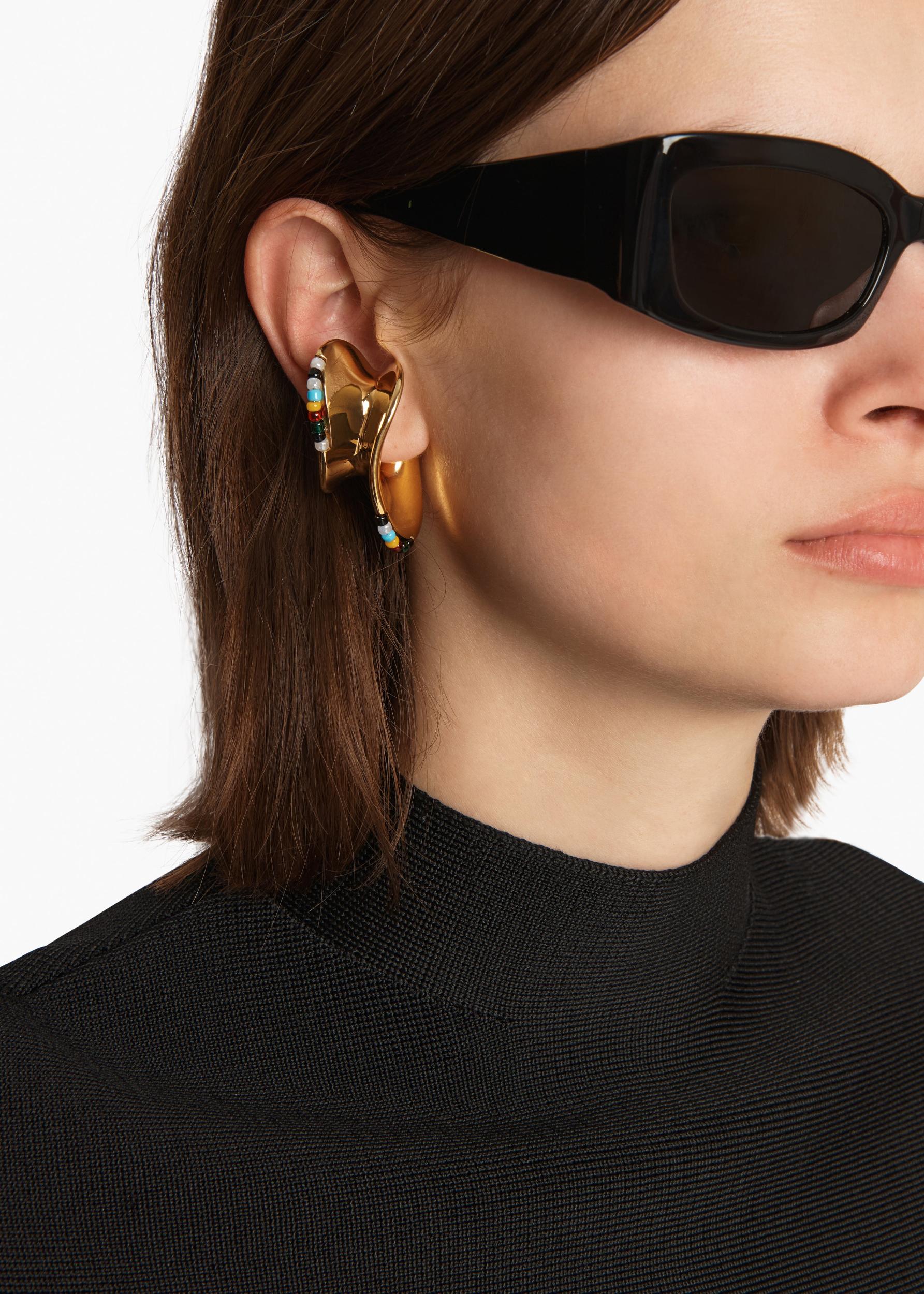 Shadow Right Ear Cuff with Beads in Gold Product Image