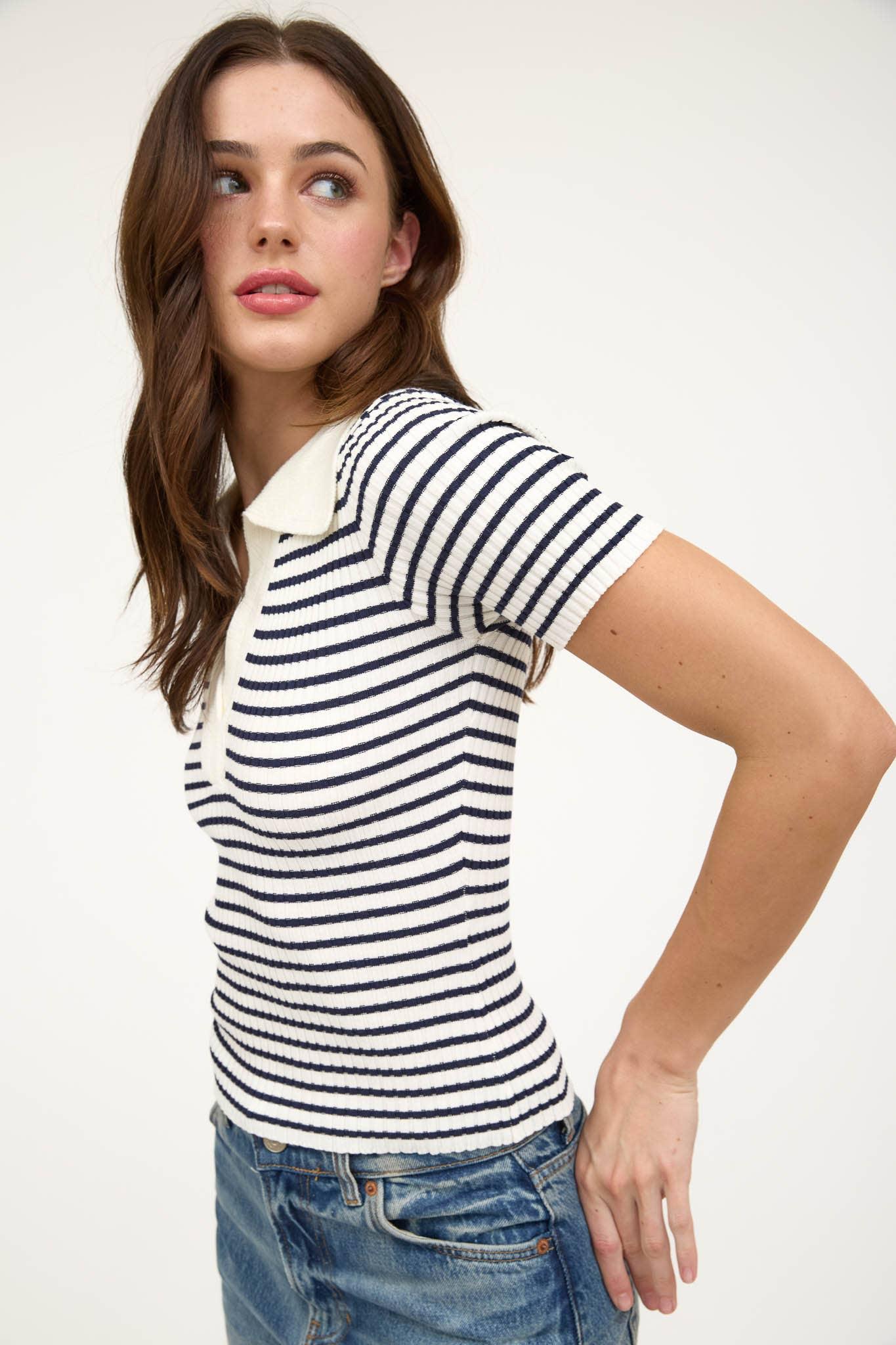 Collared Knit Top Product Image