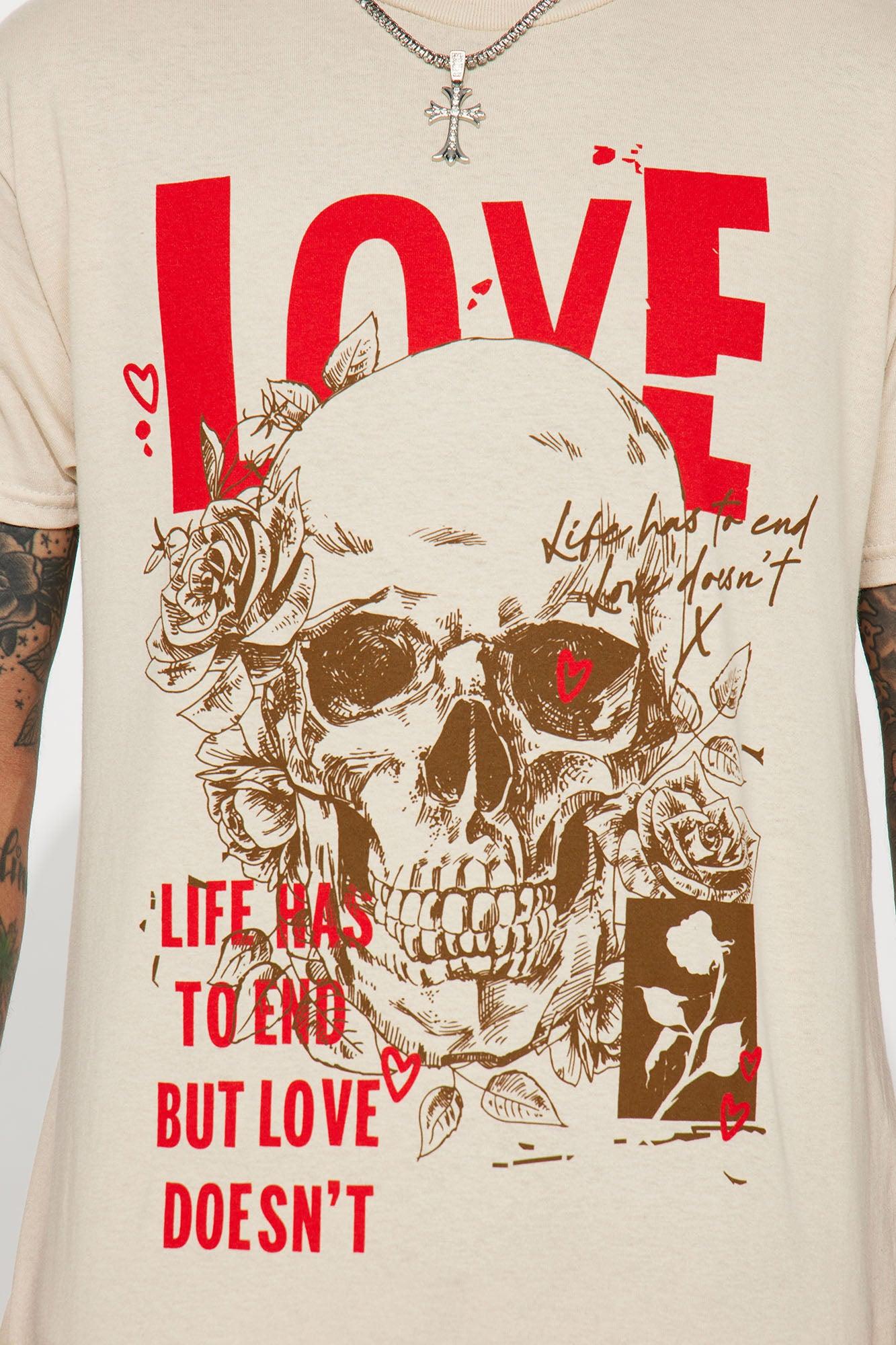 Love Doesn't End Short Sleeve Tee - Tan Product Image